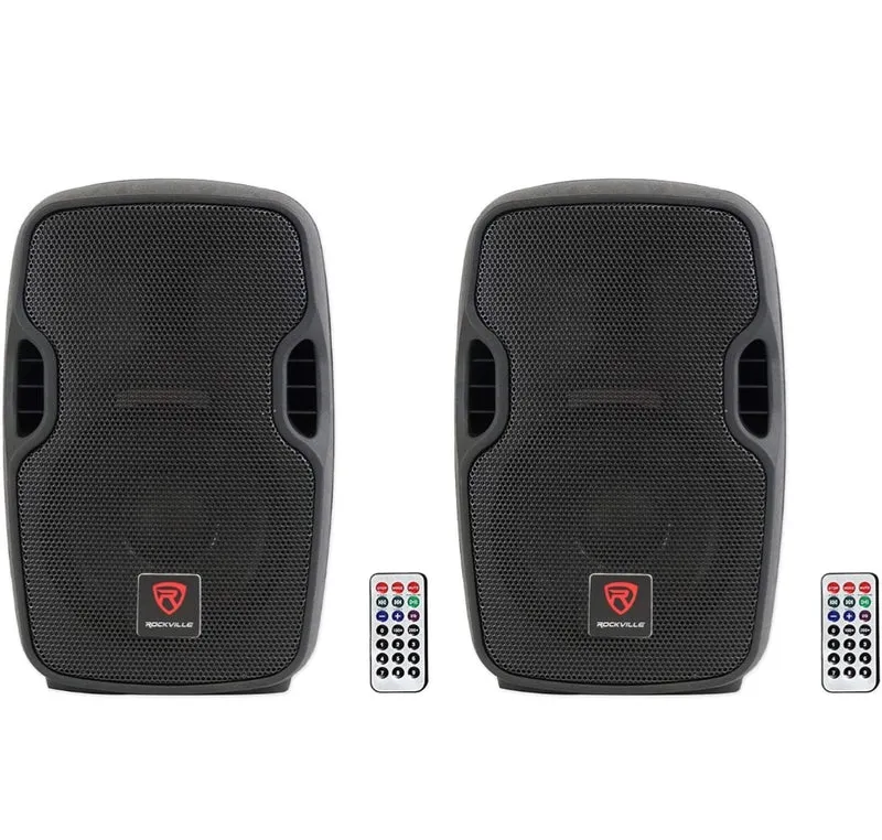 Rockville (2) BPA8 8" Professional Powered Active 300w DJ PA Speakers+Bluetooth