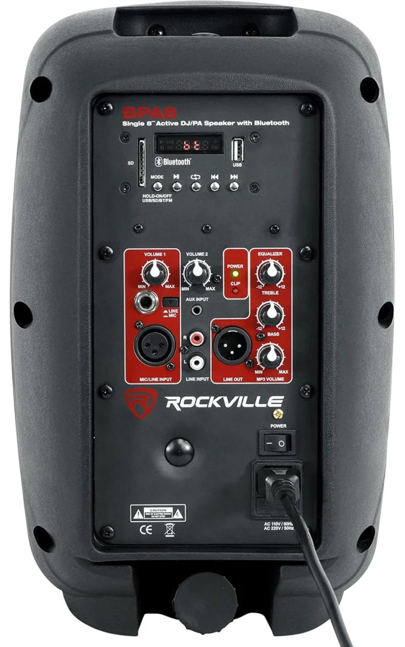 Rockville (2) BPA8 8" Professional Powered Active 300w DJ PA Speakers+Bluetooth
