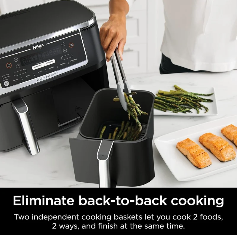 Ninja Air Fryer, Thermometer, Roast, Bake, Air Fry, Crisps, Broil, Reheats, Keep Warm, 6-in-1 - 10 QT