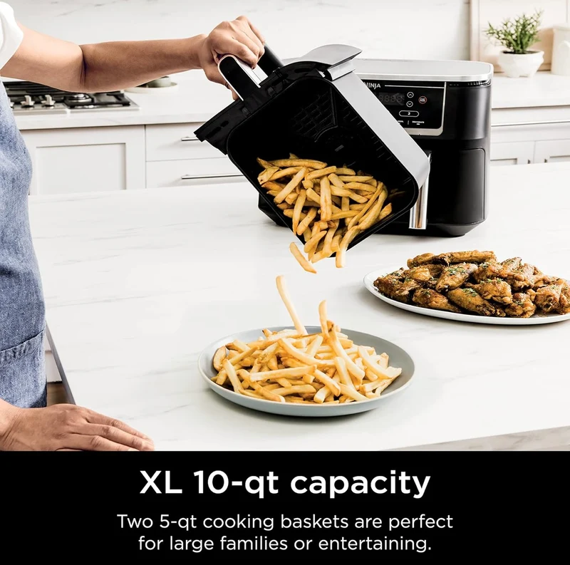 Ninja Air Fryer, Thermometer, Roast, Bake, Air Fry, Crisps, Broil, Reheats, Keep Warm, 6-in-1 - 10 QT