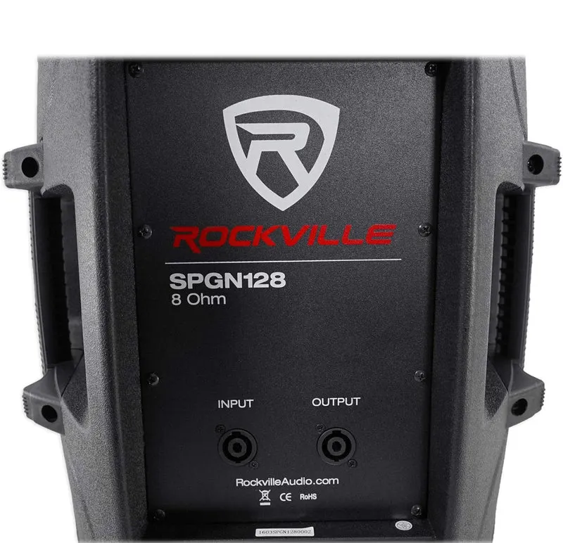 BUNDLE (2) Rockville SPGN128 12" 8-Ohm Passive 2400w DJ PA Speakers PACKAGED