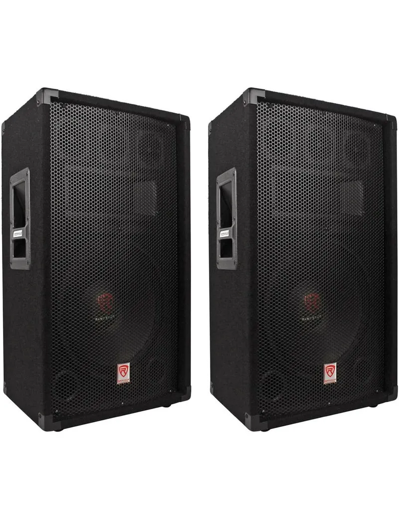 Rockville (2) RSG12.4 12 3-Way 1000 Watt 4-Ohm Passive DJ/Pro Audio PA Speakers - BUNDLE