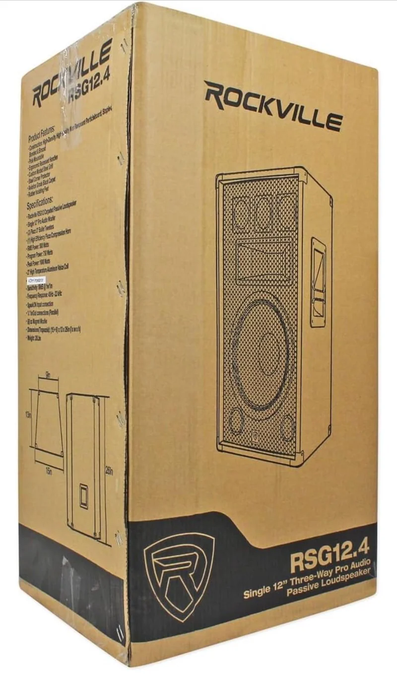 Rockville (2) RSG12.4 12 3-Way 1000 Watt 4-Ohm Passive DJ/Pro Audio PA Speakers - BUNDLE