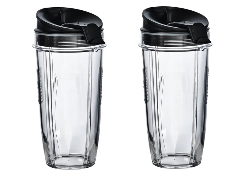 Nutri Ninja 24-Ounce BPA-Free Tritan Cup with Spout Lid, 2-Pack, XSK2424, Compatible with: BL45x/BL48x/BL49x/BL64x/BL68x/BN4xx/BN75x/BN8xx/BR6xx/ SS1xx/SS15x/SS3xx/SS4xx/CB1xx/CB3xx/CB4xx/TB3xx/TB4xx