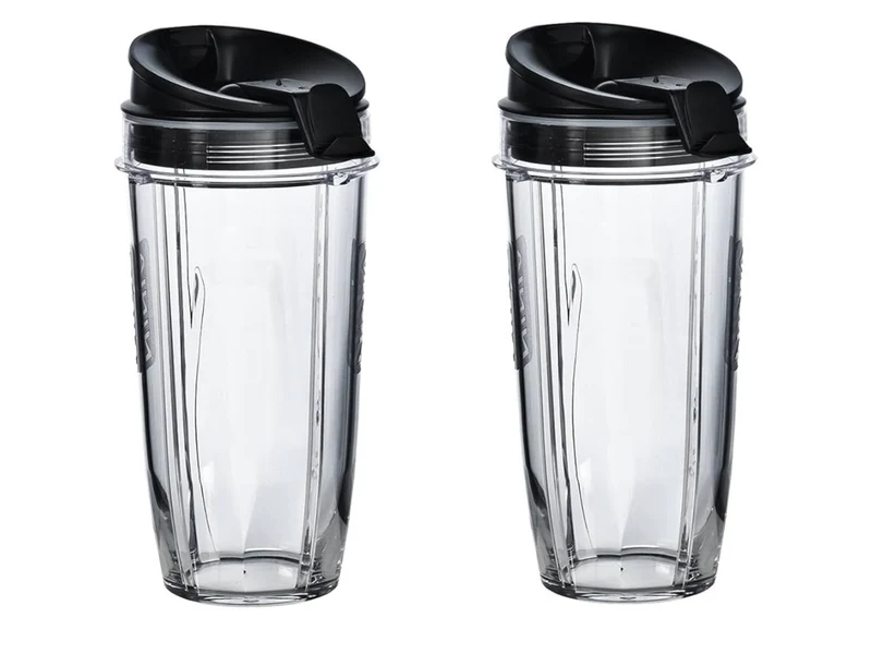 Nutri Ninja 24-Ounce BPA-Free Tritan Cup with Spout Lid, 2-Pack, XSK2424, Compatible with: BL45x/BL48x/BL49x/BL64x/BL68x/BN4xx/BN75x/BN8xx/BR6xx/ SS1xx/SS15x/SS3xx/SS4xx/CB1xx/CB3xx/CB4xx/TB3xx/TB4xx