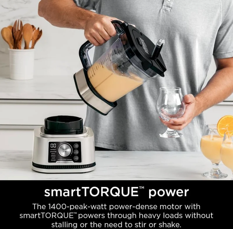 Ninja Blender For Kitchen Food Processor Combo System Smoothie Maker & Nutrient Extractor 6 Functions 72-oz. Pitcher & To-Go Cups - Silver SS351
