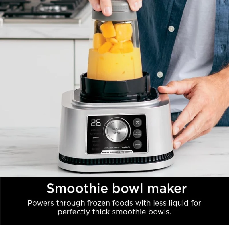 Ninja Blender For Kitchen Food Processor Combo System Smoothie Maker & Nutrient Extractor 6 Functions 72-oz. Pitcher & To-Go Cups - Silver SS351