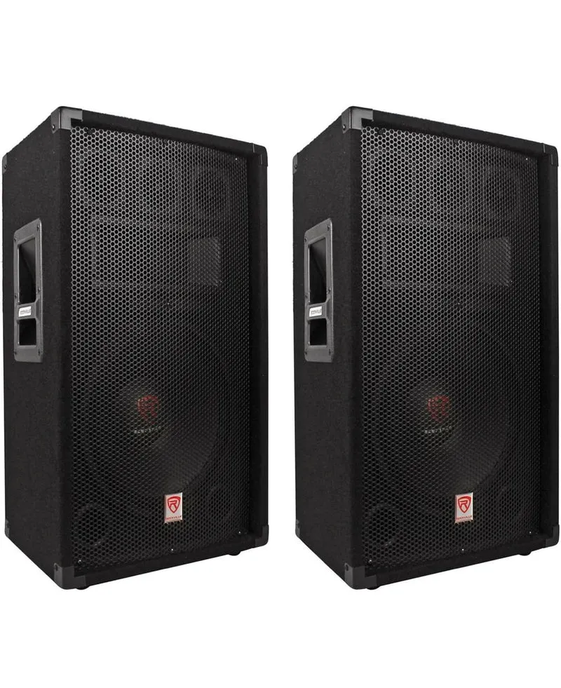 Rockville (2) RSG12.4 12 3-Way 1000 Watt 4-Ohm Passive DJ/Pro Audio PA Speakers