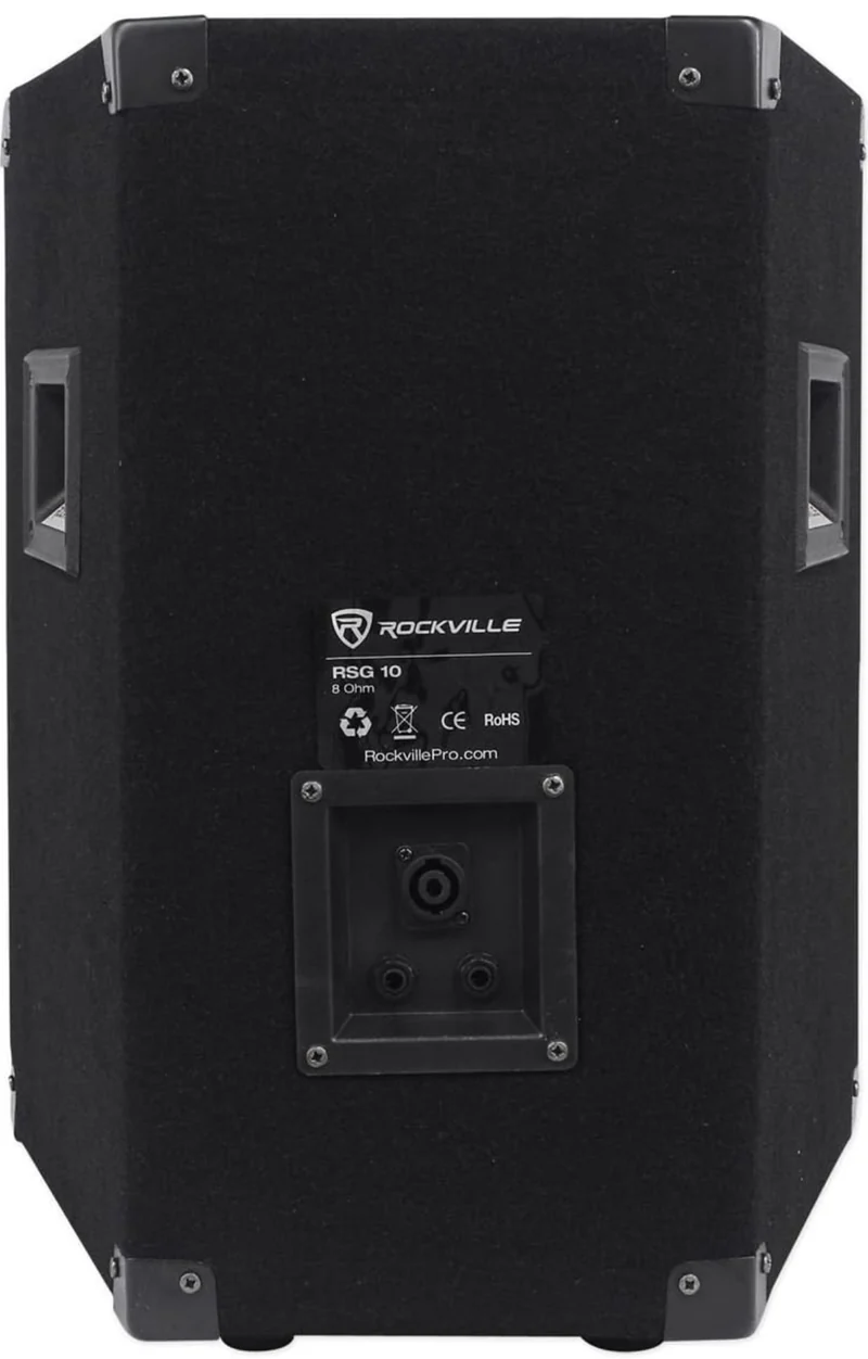 Rockville (2) RSG10 10 400 Watt 2-Way 8-Ohm Passive DJ/Pro Audio PA Speaker BUNDLE
