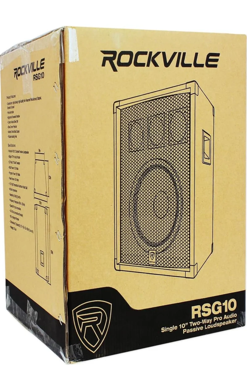 Rockville (2) RSG10 10 400 Watt 2-Way 8-Ohm Passive DJ/Pro Audio PA Speaker BUNDLE