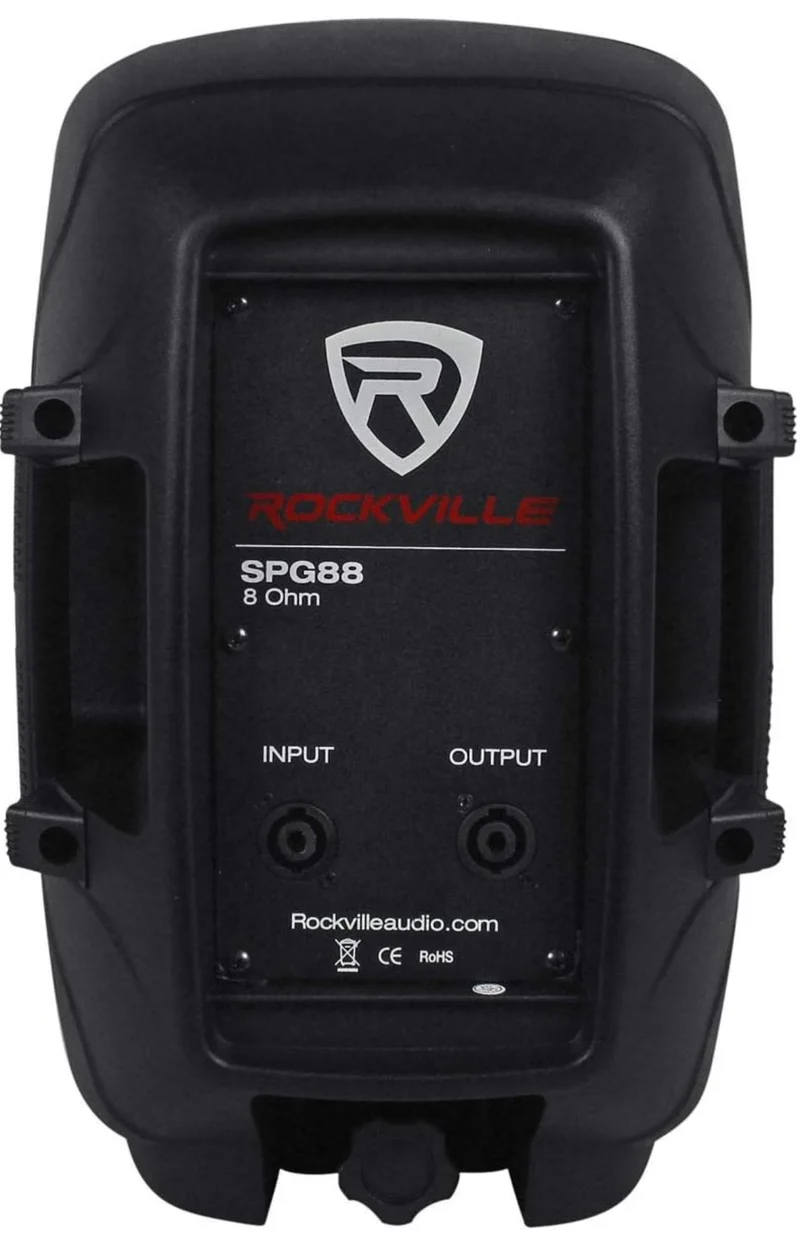 Rockville SPG88 8" Inch Passive 400w DJ PA Speaker ABS Lightweight Cabinet 8 Ohm