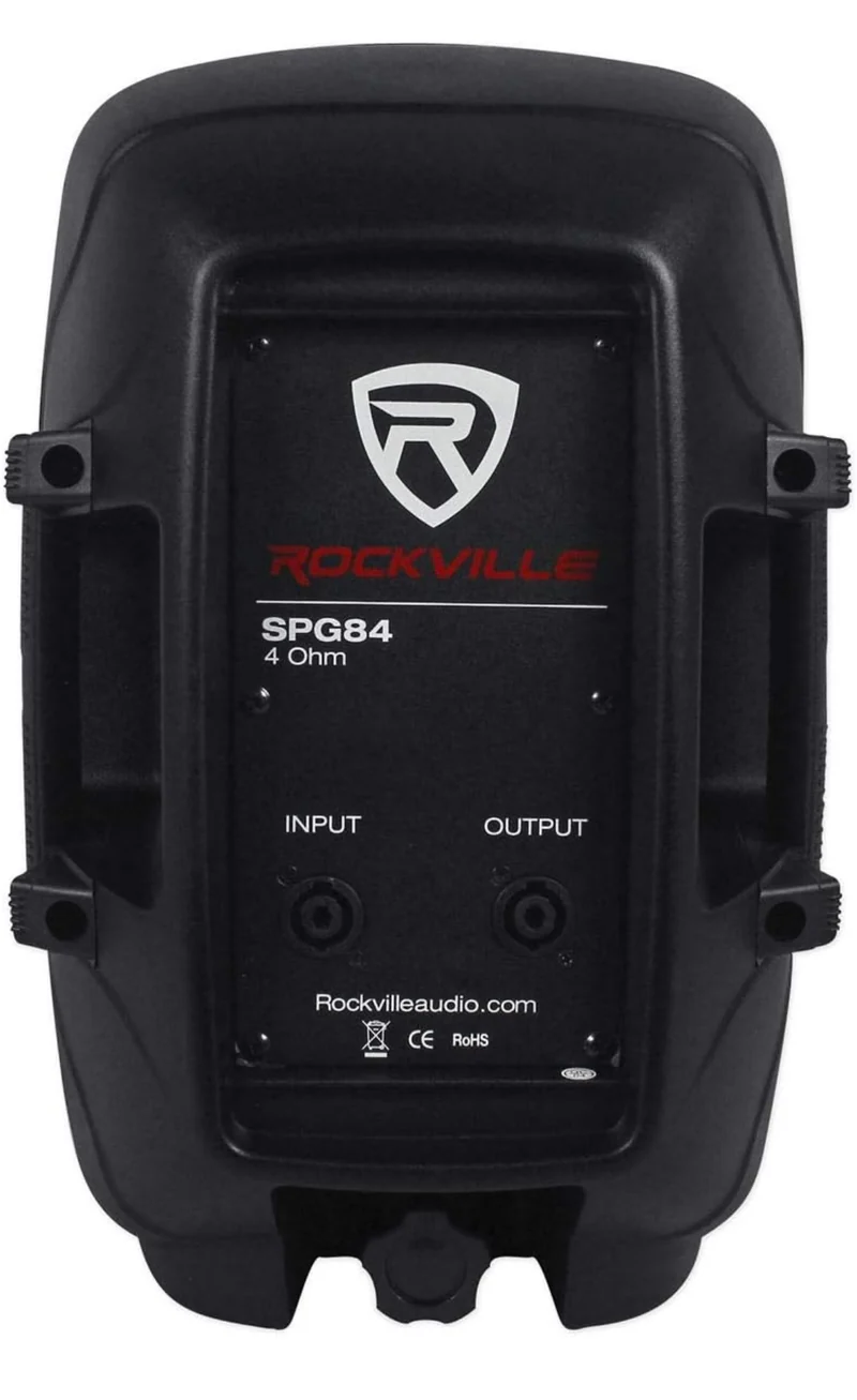 Rockville SPG84 8" Inch Passive 400w DJ PA Speaker ABS Lightweight Cabinet 4 Ohm, 8 inch