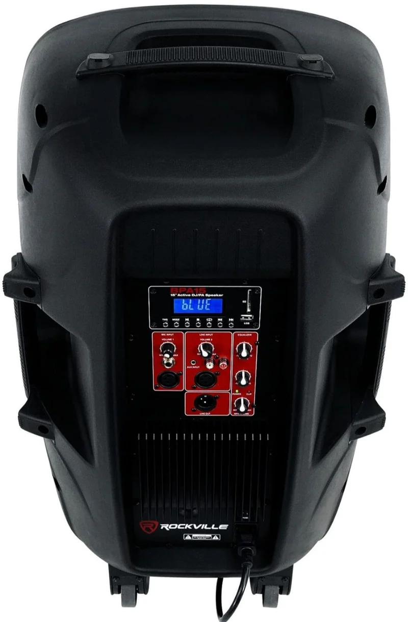 Rockville BUNDLE (2) BPA15 15" Professional Powered 800 Watt DJ PA Speakers w Bluetooth