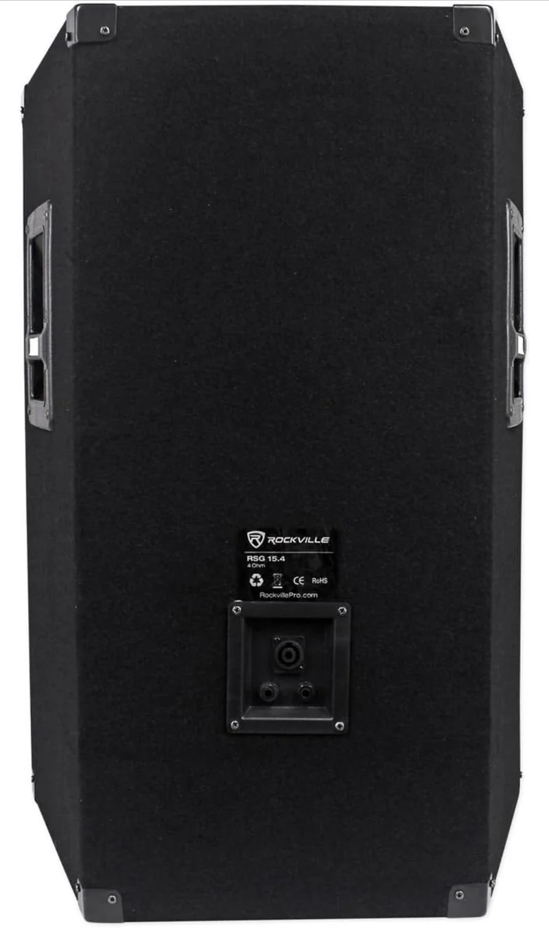 Rockville RSG15.4 15" 3-Way 1500 Watt 4-Ohm Passive DJ/Pro Audio PA Speaker, Black