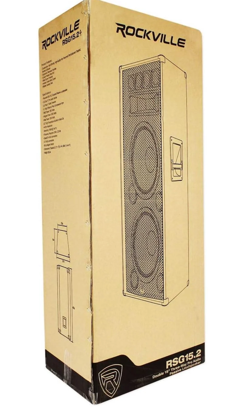 Rockville RSG15-2 Dual 15” 3000 Watt 3-Way Passive DJ/Pro Audio Speaker