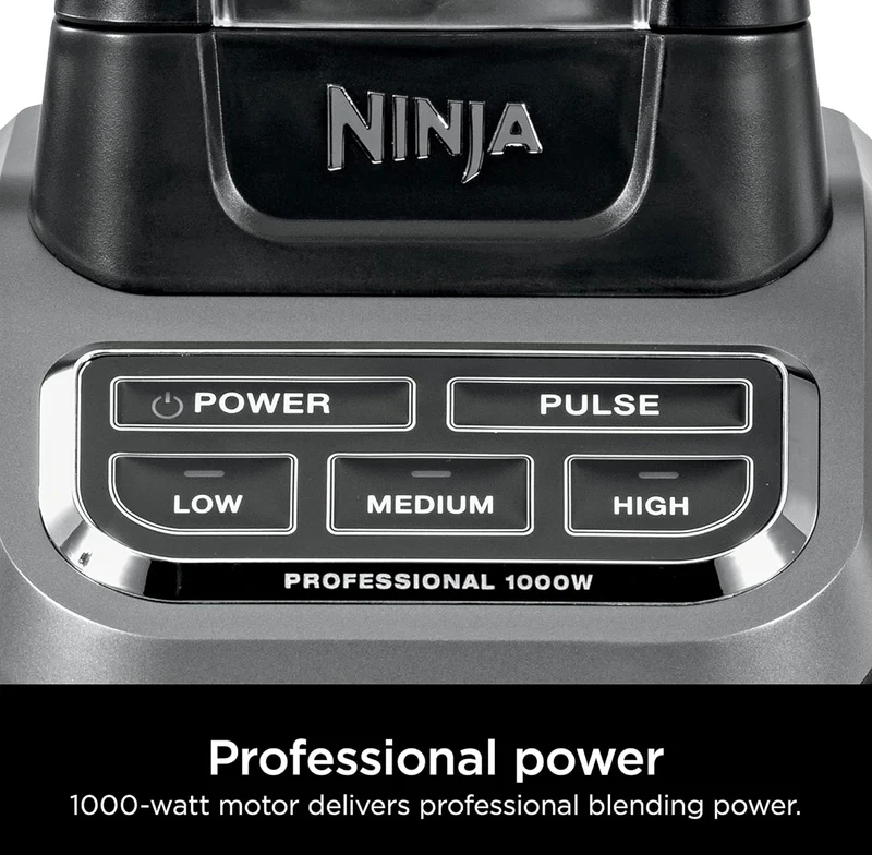 Ninja Professional Blender 1000W, Total Crushing Technology for Smoothies, Ice Crushing & Frozen Fruit, Full-Size Countertop Blender, 72-oz. Pitcher -Black & Grey - BL610