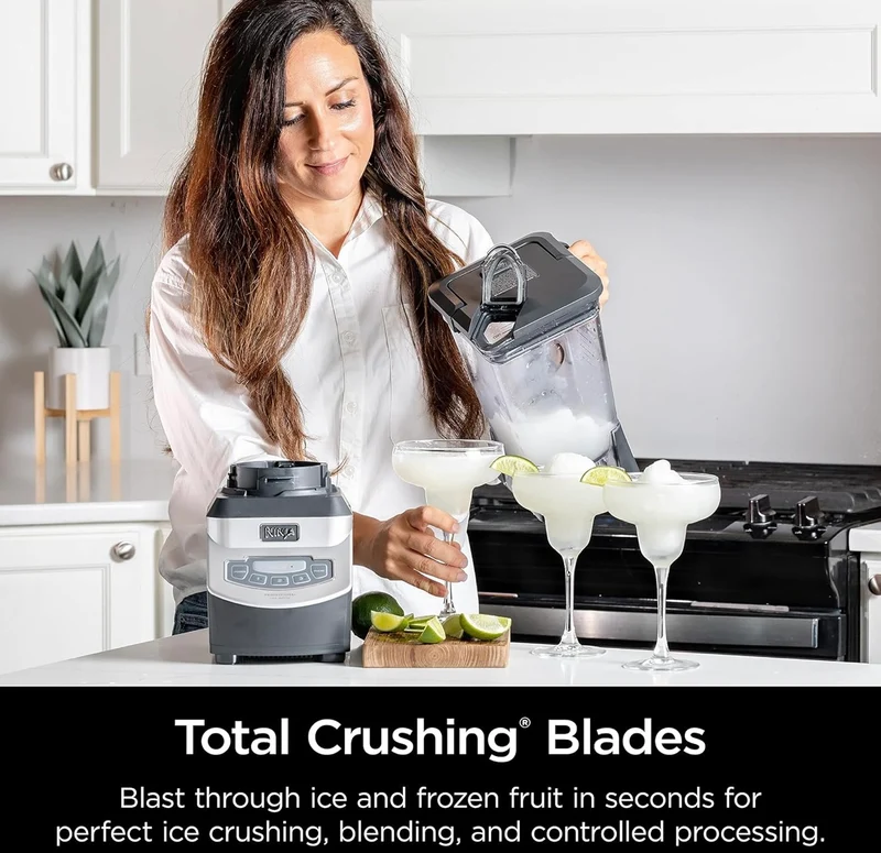 Ninja BL660 Professional Compact Smoothie & Food Processing Blender, 1100-Watts, 3 Functions - 2-oz.* Pitcher, (2) 16-oz. To-Go Cups & Spout Lids - Gray