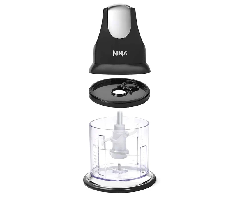 Ninja NJ100GR Express Chop Manual Food Processor for Chopping Mincing Pureeing Vegetables and other Ingredients 16-Ounces - Gray