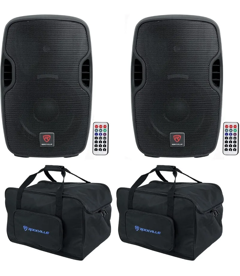(2) Rockville BPA10 10" 800w DJ PA Speakers with Bluetooth BUNDLE