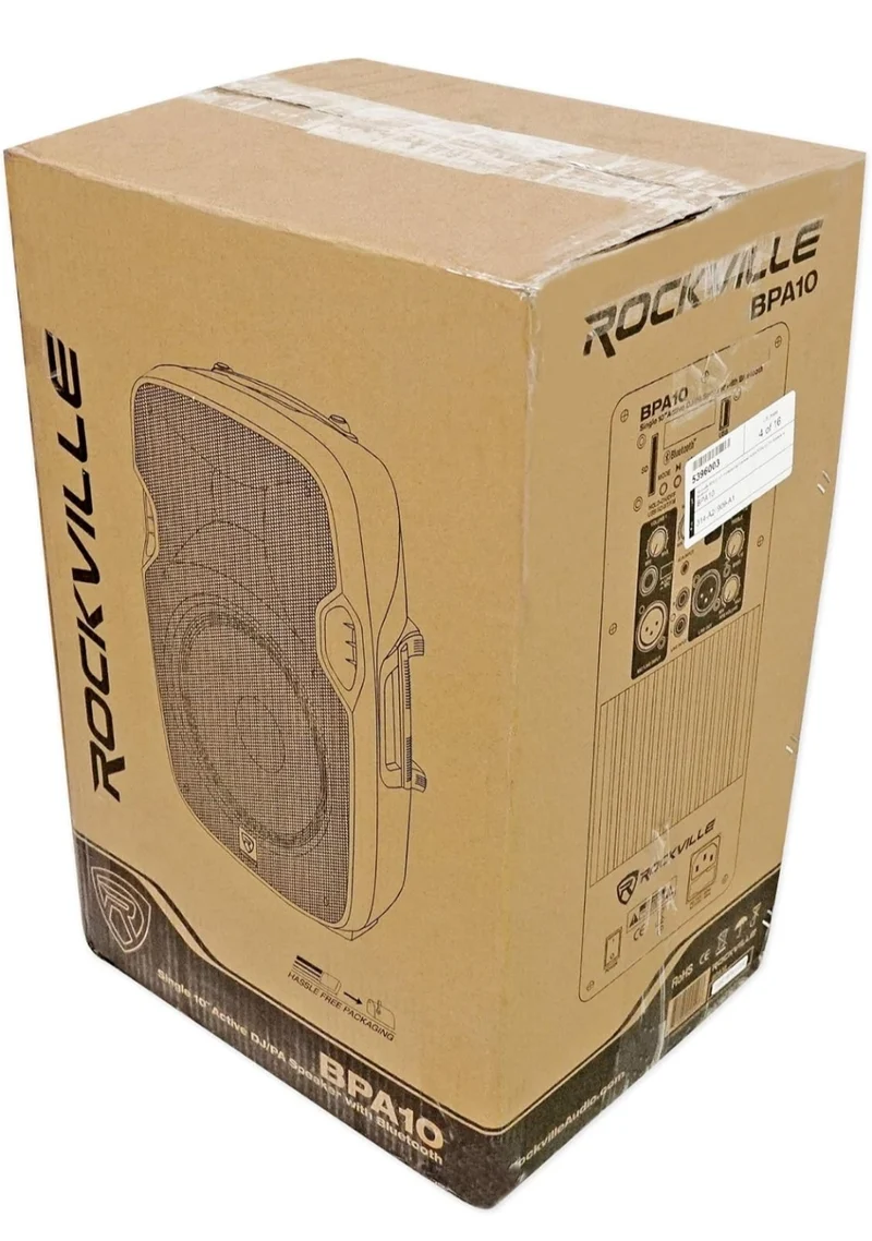 BUNDLE (2) Rockville BPA10 10" Powered 400w DJ Speakers with Bluetooth