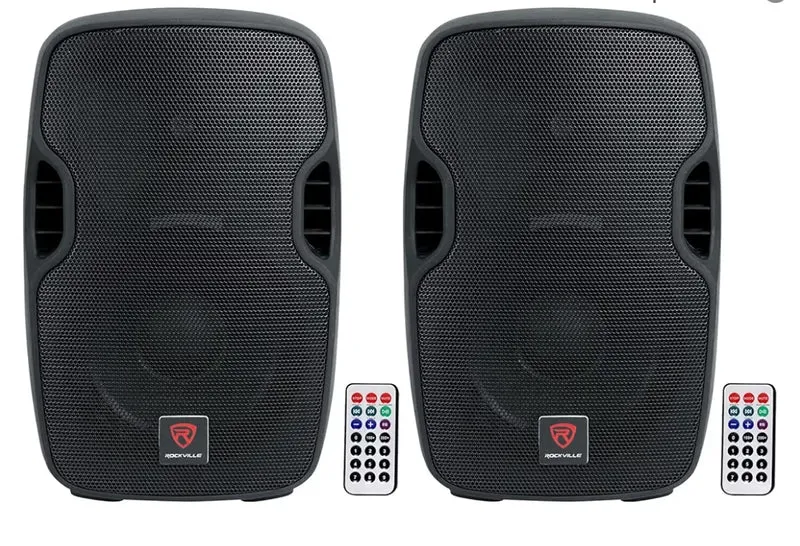 Rockville (2) BPA10 10" Professional Powered 400 Watt DJ PA Speakers w/Bluetooth