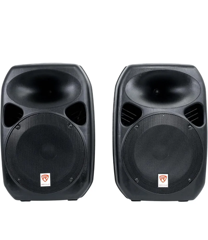 Rockville RPG122K 12" 600W Portable PA System, 3 Channel Mixer Bluetooth, Includes Mic, Stands, Cables BUNDLE