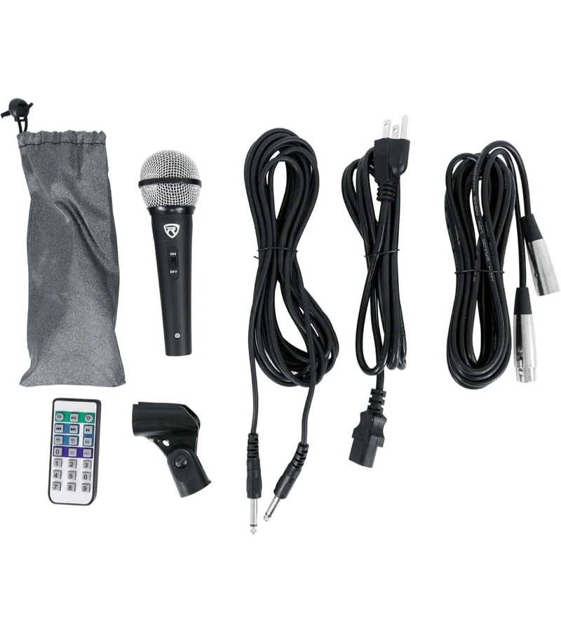 Rockville RPG122K 12" 600W Portable PA System, 3 Channel Mixer Bluetooth, Includes Mic, Stands, Cables BUNDLE