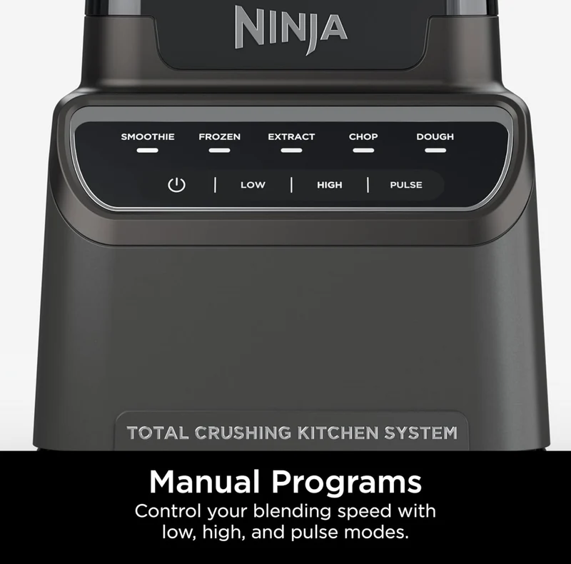 Ninja Blender, Kitchen System for-Smoothie, Frozen, Extract, Chop & Dough, Pitcher, 8-cup Food Processor Total Crushing, 1200 Watt, BPA Free -Dark Grey - BR601AMZ
