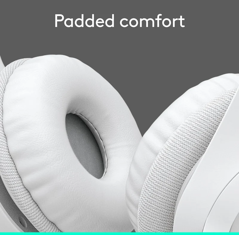 Logitech H390 Gaming Headphones, Wired Headphones with Mic, USB Headset with Microphone for PC, Noise Cancelling Microphone for Video Meetings, Music, Gaming - Off White