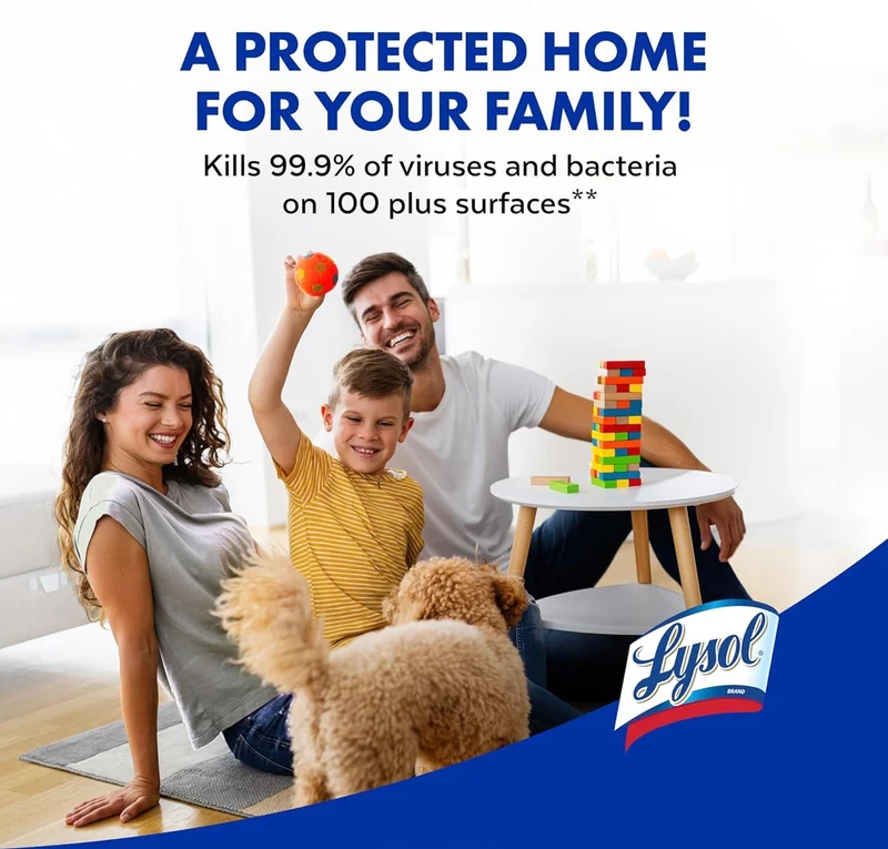 Lysol Disinfectant Spray, Household Essential Cleaning Supplies, Multi-Purpose Room Spray, Antibacterial Sanitizer Spray, Upholstery Deodorizer, Home and Bathroom, Crisp Linen,19 Fl Oz (Pack of 2)