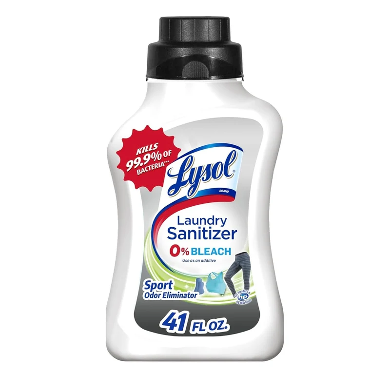 Lysol Sport Laundry Sanitizer Additive, Sanitizing Liquid for Gym Clothes and Activewear, 0% Bleach, Eliminates Odor Causing Bacteria, 41oz