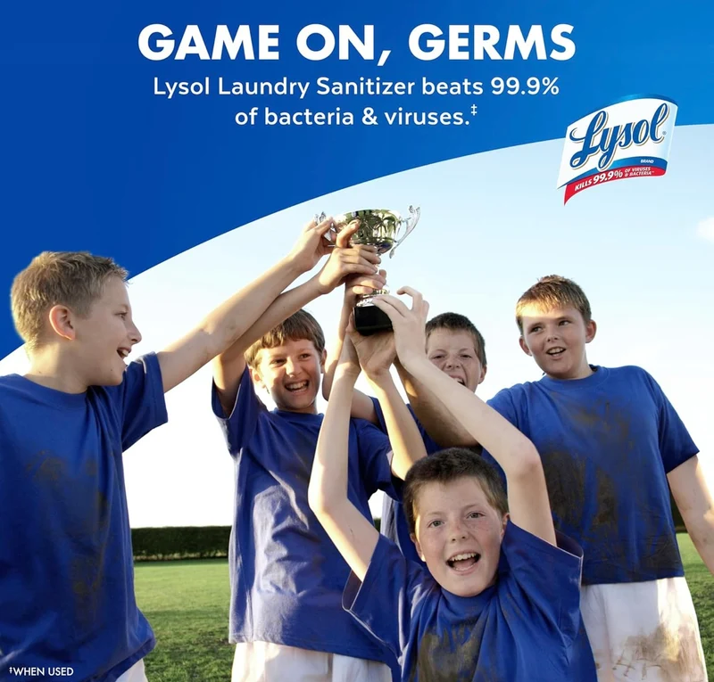 Lysol Sport Laundry Sanitizer Additive, Sanitizing Liquid for Gym Clothes and Activewear, 0% Bleach, Eliminates Odor Causing Bacteria, 41oz