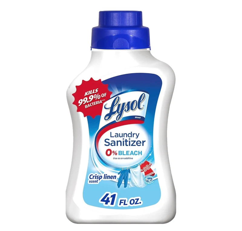 Lysol Disinfectant Laundry Sanitizer & Scent Booster, Laundry Detergent Additive, Color Safe Bleach Alternative, Laundry Odor Eliminator, Kills Bacteria & Viruses, Crisp Linen Scent, 41 Fl Oz Liquid