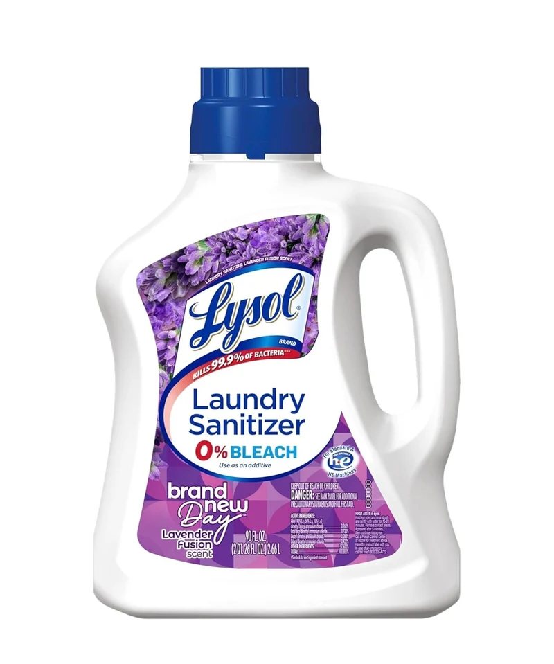 Lysol Disinfectant Laundry Sanitizer & Scent Booster, Laundry Detergent Additive, Color Safe Bleach Alternative, Laundry Odor Eliminator, Kills Bacteria & Viruses, Lavender Scent, 90 Fl Oz