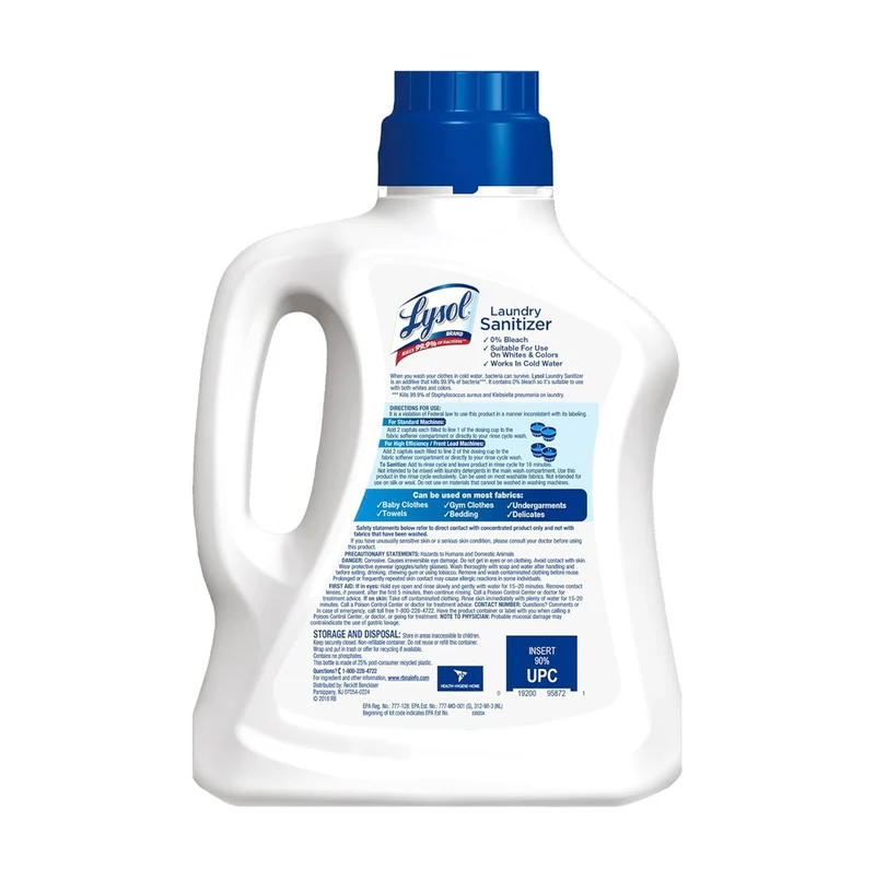 Lysol Disinfectant Laundry Sanitizer & Scent Booster, Laundry Detergent Additive, Color Safe Bleach Alternative, Laundry Odor Eliminator, Kills Bacteria & Viruses, Crisp Linen Scent, 90 Fl Oz