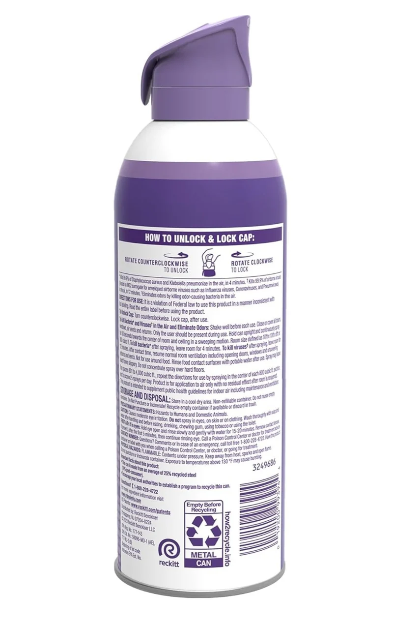 LYSOL Air Sanitizer Spray, For Air Sanitization and Odor Elimination, Light Breeze, 10 Fl. Oz (1)