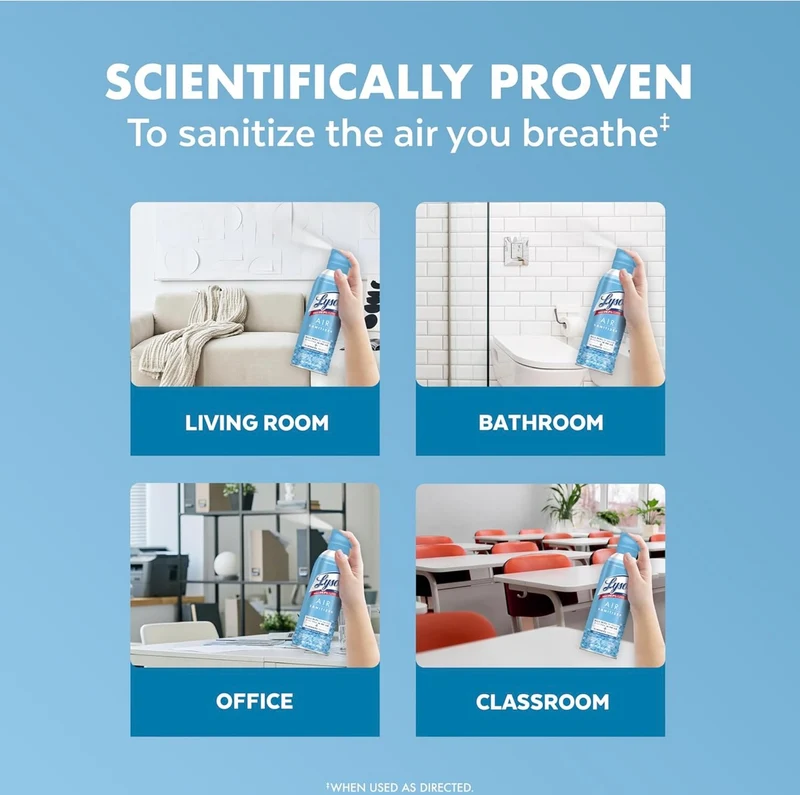 Lysol Air Sanitizer Spray + Odor Eliminator - Cotton Blossom Scent, 10 oz (Pack of 3)