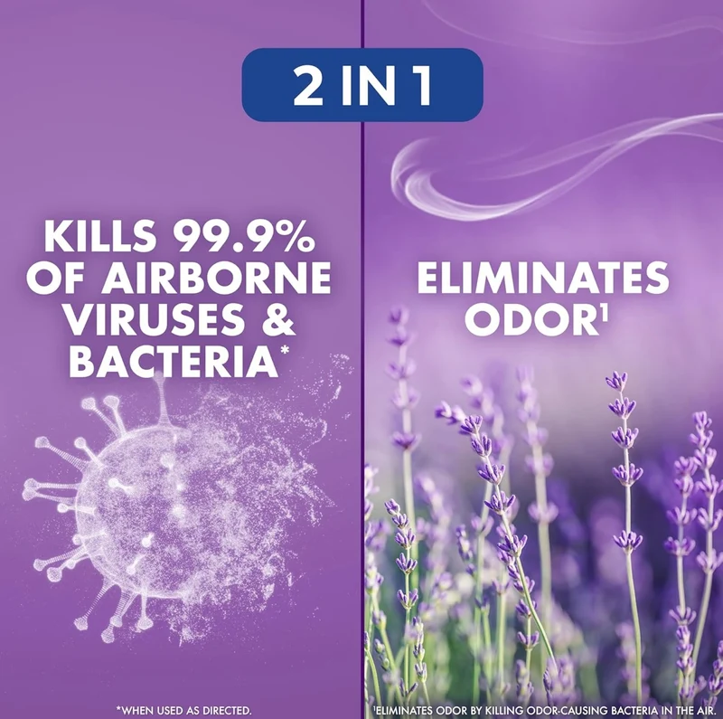 Lysol Air Sanitizer Spray, For Air Sanitization and Odor Elimination, Lavender Sky Scent, 10 Fl. Oz (Pack of 3)