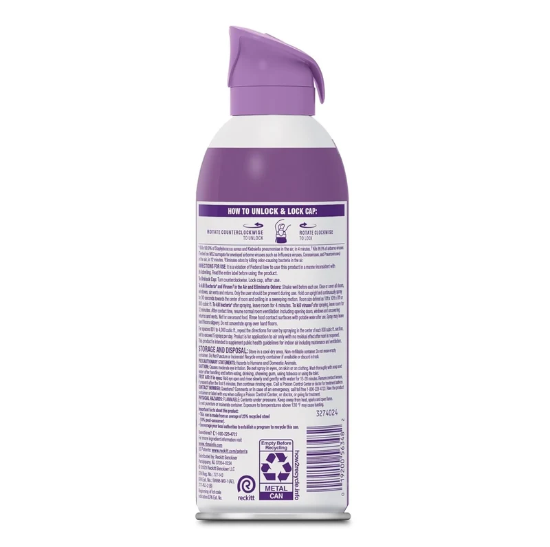 Lysol Air Sanitizer Spray, For Air Sanitization and Odor Elimination, Lavender Sky Scent, 10 Fl. Oz (Pack of 3)