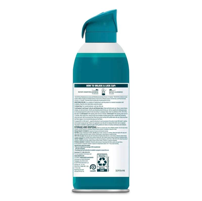 Lysol Air Sanitizer Spray + Odor Eliminator for Home & Office, Sanitizing Air Spray, Simple Fresh Scent, 10 oz (Pack of 3)