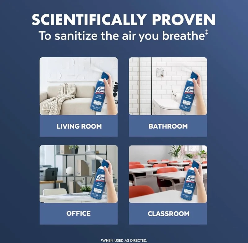 Lysol Air Sanitizer Spray + Odor Eliminator for Home & Office, Sanitizing Air Spray, White Linen Scent, 10 oz (Pack of 3)