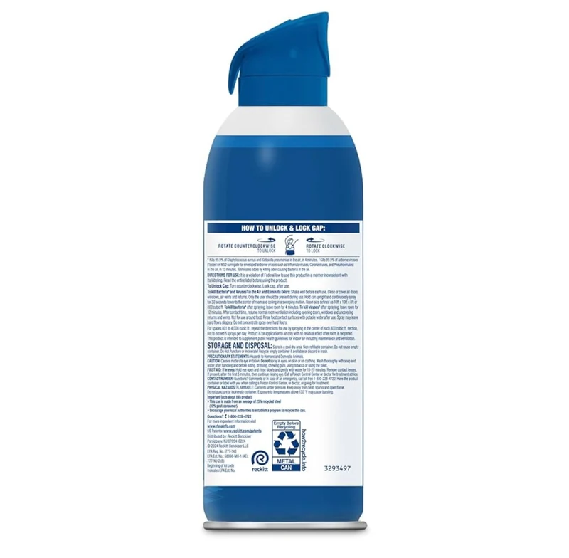 Lysol Air Sanitizer Spray + Odor Eliminator for Home & Office, Sanitizing Air Spray, White Linen Scent, 10 oz (Pack of 3)