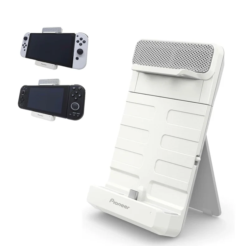 Pioneer Gaming Speaker for Switch / PIMAX - (White) Speaker SOUND TECTOR USB Type-C Portable Lightweight Surround Stand for Switch / PIMAX. TQ-PG300W