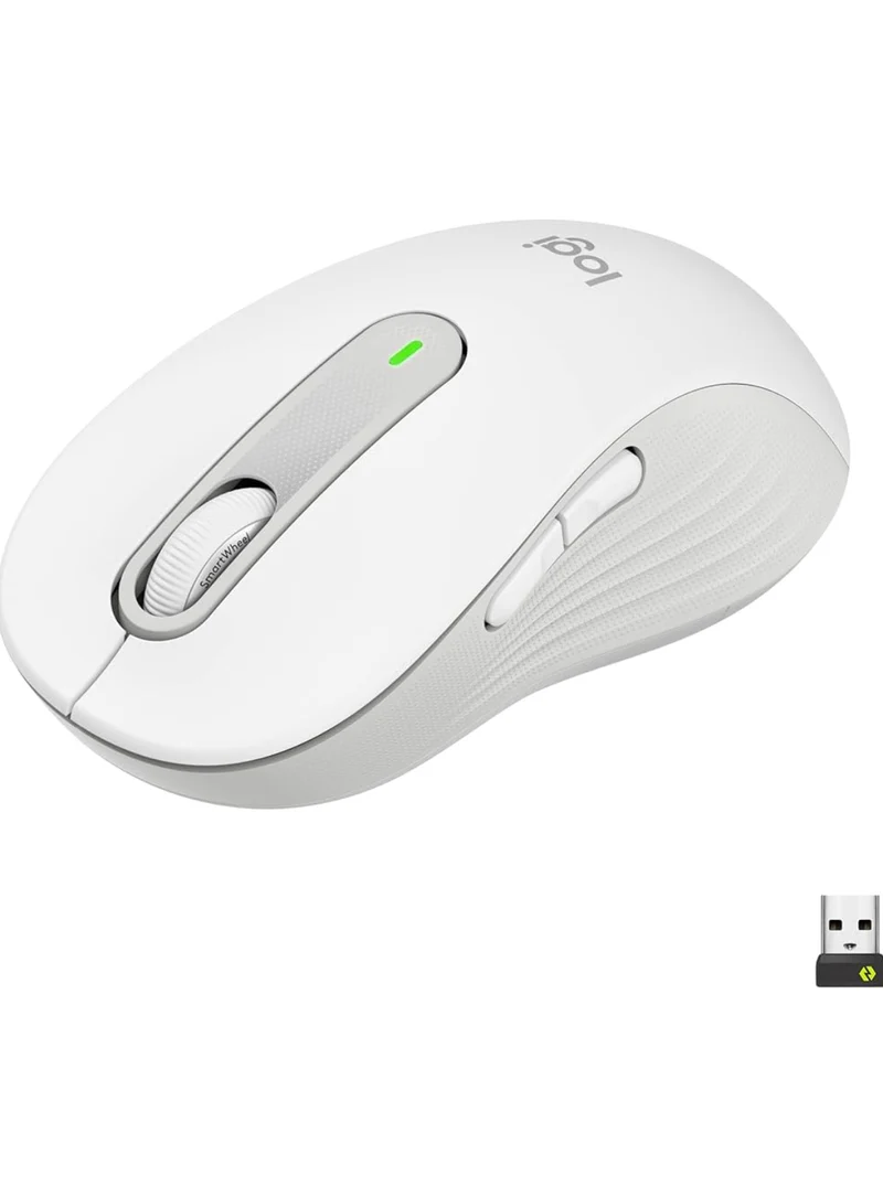 Logitech Wireless Mouse Signature M650 L Full Size - Large Hands, Silent Clicks, Customizable Buttons, Bluetooth, PC/Mac/Chromebook - Off White, Right-Handed, Large
