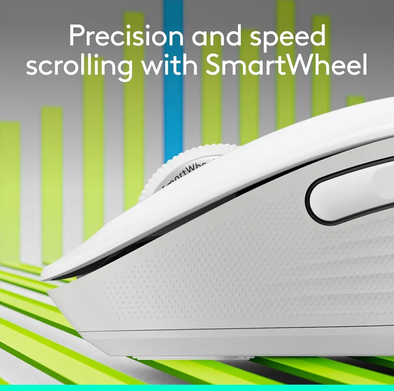 Logitech Wireless Mouse Signature M650 L Full Size - Large Hands, Silent Clicks, Customizable Buttons, Bluetooth, PC/Mac/Chromebook - Off White, Right-Handed, Large