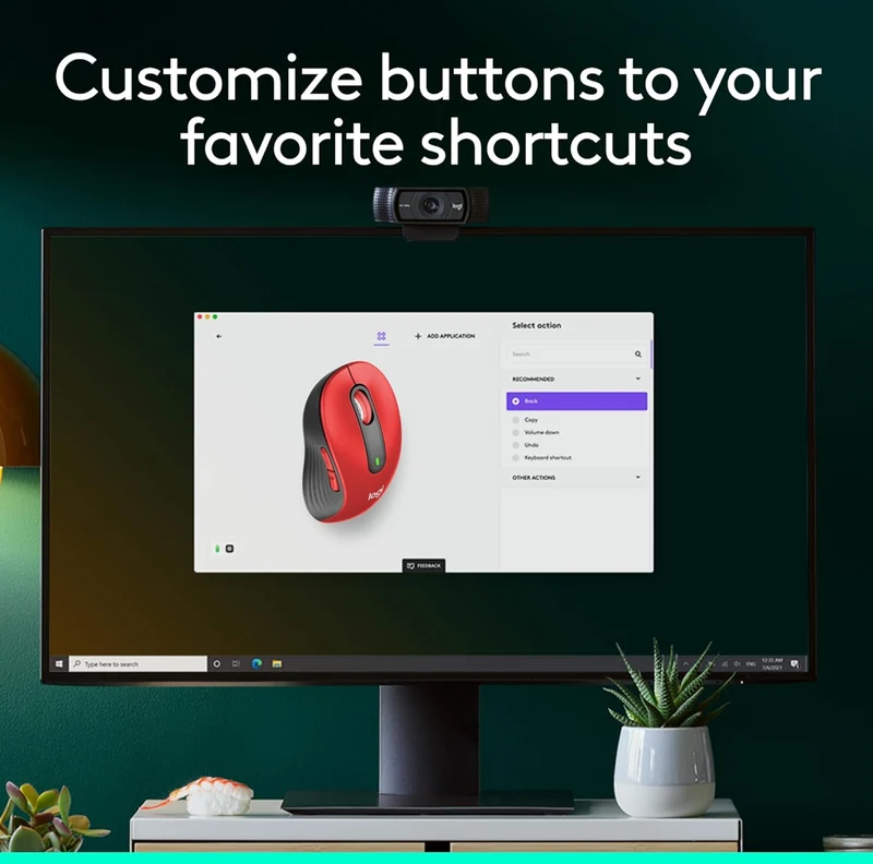 Logitech Wireless Mouse Signature M650 L Full Size - Large Hands, Silent Clicks, Customizable Buttons, Bluetooth, PC/Mac/Chromebook - Classic Red, Right-Handed, Large