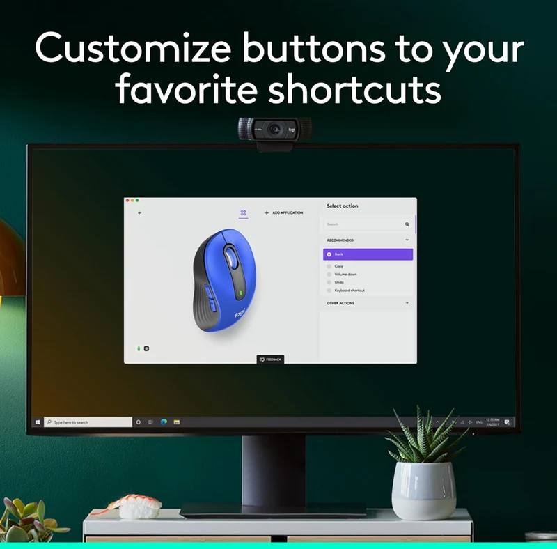 Logitech Wireless Mouse Signature M650 L Full Size - Large Hands, Silent Clicks, Customizable Buttons, Bluetooth, PC/Mac/Chromebook - Classic Blue, Right-Handed, Large