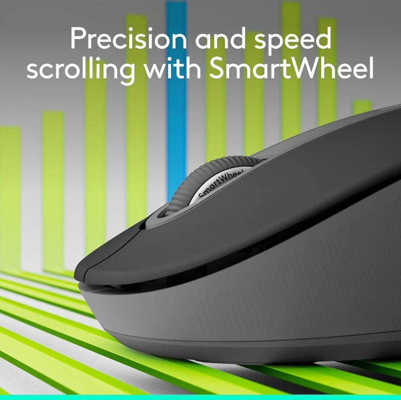 Logitech Signature M650 L Left (Graphite) - Optical - Wireless - Bluetooth/Radio Frequency - Graphite - USB - 2000 dpi - Scroll Wheel - 5 Button(s) - 5 Programmable Button(s) - Large Hand/Palm Size -