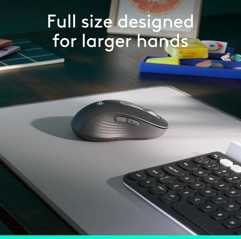 Logitech Signature M650 L Left (Graphite) - Optical - Wireless - Bluetooth/Radio Frequency - Graphite - USB - 2000 dpi - Scroll Wheel - 5 Button(s) - 5 Programmable Button(s) - Large Hand/Palm Size -