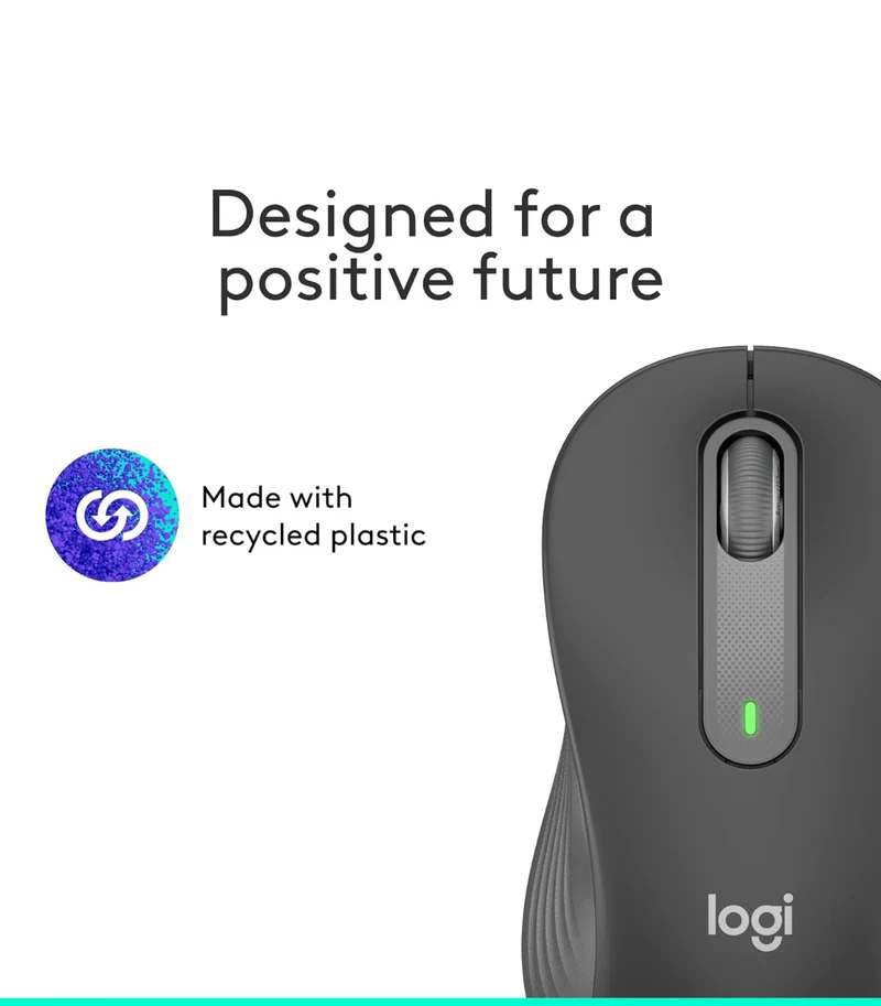 Logitech Signature M650 L Left (Graphite) - Optical - Wireless - Bluetooth/Radio Frequency - Graphite - USB - 2000 dpi - Scroll Wheel - 5 Button(s) - 5 Programmable Button(s) - Large Hand/Palm Size -